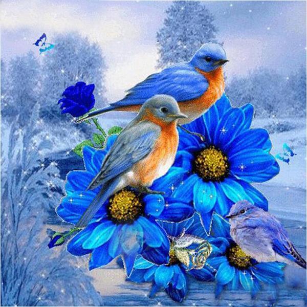 Bird on a Blue Flower PIX-35